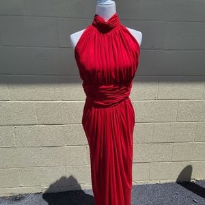 Frankie Welch Red Vintage Dress Formal Evening Gown Alexandria Virginia
